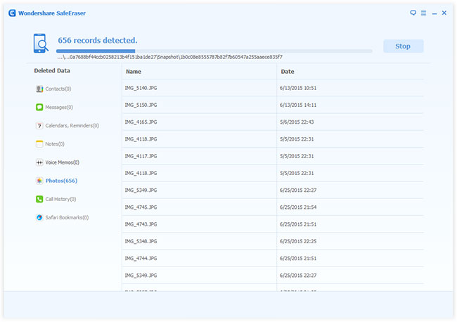 Analyze and scan deleted files on iPhone